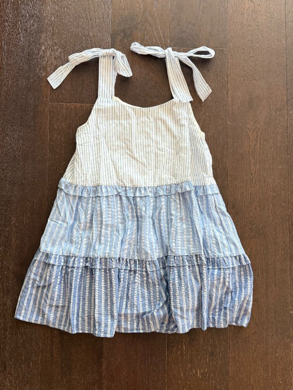 MINE Tiered Striped Cotton Sundress